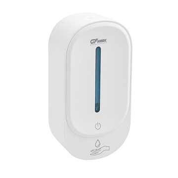 Дозатор СЕНСОРНЫЙ, для жидкого МЫЛА, пластик АБС, БЕЛЫЙ, большой, с полоской, 350 мл,  (676)