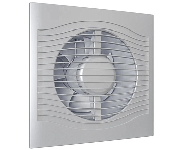 Вентилятор SLIM 5C gray metal, D 125, осевой вытяжной с обратным клапаном