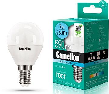 Лампа с/д CAMELION LED7-G45/845/E14 220V 7W