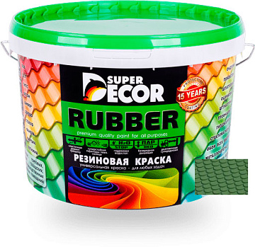 Краска резиновая SUPER DECOR №1 ондулин зеленый 3 кг