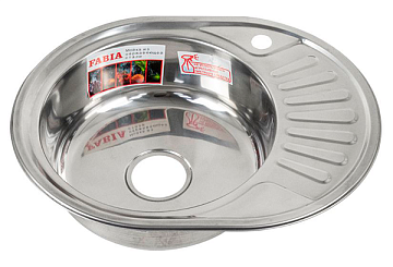 Мойка из нержавеющей стали врезная FABIA 57*45 (ЛЕВАЯ) толщина 0,6мм, глубина 180мм (57456L)