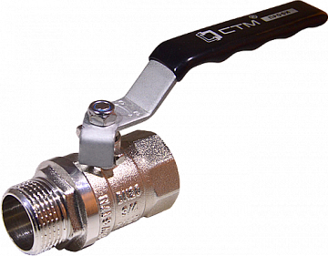 Кран шар. для воды 3/4" г/ш рычаг, никель, CTM ПРОФИ