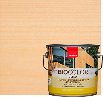 NEOMID BiO COLOR Ultra защитный декоративный состав для древесины (Бесцветный, 0,9 л) 
