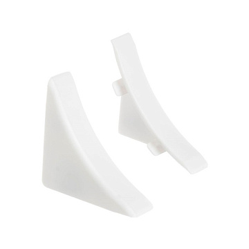 Набор комплектующих к плинтусу для столешницы Идеал Белый