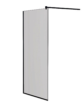 Душевая перегородка МИРСАНТ Walk In 100x200 профиль черный, стекло прозрачное (УТ000084193)