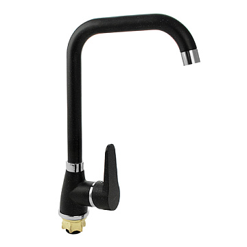 юСмеситель BRIMIX для кухни боковой - чёрный с Г-образным гусаком  шаровый (2079)