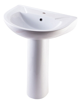 Раковина с пьедесталом ROSA ЭЛЕГАНС с отверстием БЕЛЫЙ
