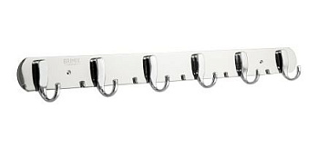 Крючок на планке 6шт BRIMIX НЕРЖ СТАЛЬ, ХРОМ (576)