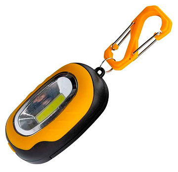 Фонарь брелок КОСМОС 1ВтCOBLED походный кемпинг, пласт, магнит на корпусе, карабин