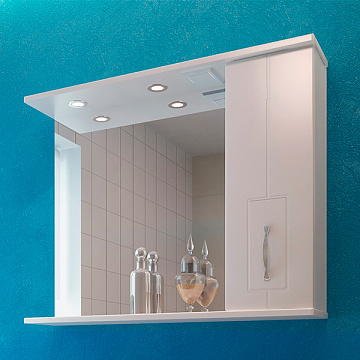 EVAGOLD "ALLEGRA" 85 Зеркало-Шкаф с подсветкой, розеткой (ПРАВОЕ)