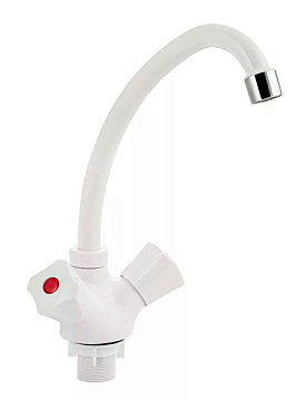 юСмеситель АБС-ПЛАСТИК BRIMIX для кухни БЕЛЫЙ (4405)
