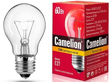 Лампа накаливания Camelion о/н 60Вт CL Е27 