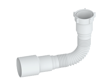 Гофра для раковины РМС ГОГ-0,4 Белая с гайкой