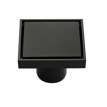 Трап латунный,  графит  100х100 выход 50мм вертикальный (00071)