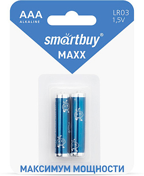 Батарейка алкалиновая Smartbuy MAXX LR03/2B (24/240) (SBBM-3A02B)
