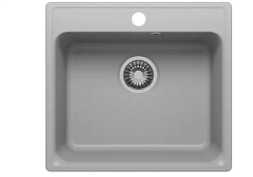 Мойка кухонная кварцевая POLIGRAN QuartzBond 530 ГРЭЙ (БЕЗ СИФОНА)