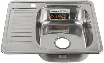 Мойка из нержавеющей стали врезная FABIA 58*48 (ПРАВА) толщина 0,8мм глубина 180мм (5848R)