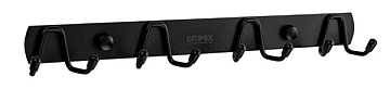 Крючок BRIMIX на планке 6шт.чёрный (5843)