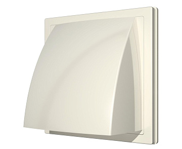 Выход 1919К15.16ФВ стенной вытяжной с обратным клапаном 190х190 с фланцем D150/160, ASA, бел