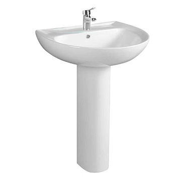 Раковина с пьедесталом BESILE 55*46 с отверстием (F-2815)