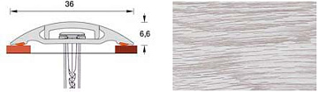 Порог с монт. кан  36мм 0,9м "Идеал" Дуб айсберг