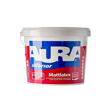 Краска MATTLATEX моющаяся для стен/пот 2,7л AURA