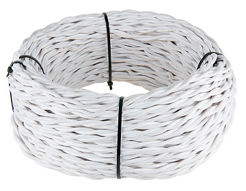 Ретро кабель витой  3х1,5  (белый)