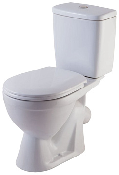 Унитаз (компакт) ROSA "ЛИРА" косой выпуск, слив 6литров, сиденье полипропилен (БЕЛЫЙ)