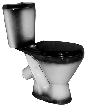 Унитаз (компакт) ROSA "ЭЛЕГАНТ" косой выпуск, слив 6литров, сиденье полипропилен (ЧЕРНЫЙ)