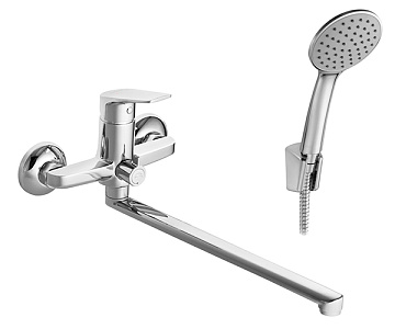 Смеситель ЛАТУНЬ для ванны длинный излив SANTEK КАНТ (WH5A12002C001)