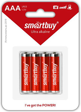 Батарейка алкалиновая Smartbuy  LR03/4B (48/480)  (SBBA-3A04B)