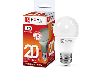 Лампа с/д IN HOME LED-A60-VC 20Вт 230В E27 3000К 1800Лм 