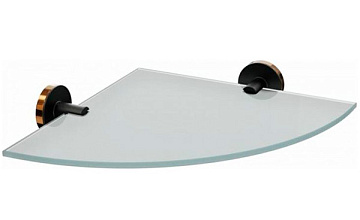 Полка Ford Lord угловая стекло чёрный 035BL