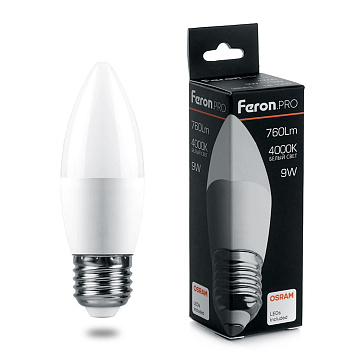 Лампа с/д FERON (6W) 230V E27 4000K, LB-1306 свеча