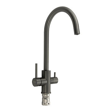 Смеситель MAGNUS для кухни с изливом для чистой воды, НЕРЖАВЕЮЩАЯ СТАЛЬ, цвет ГРАФИТ (9121)