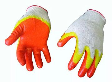 Перчатки облитые латексом с 2-ой пропит ЛЮКС (оранжевые )