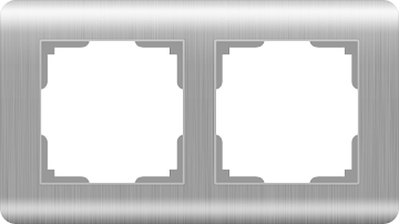 Рамка на 2 поста  (серебряный рифленый) / WL12-Frame-02