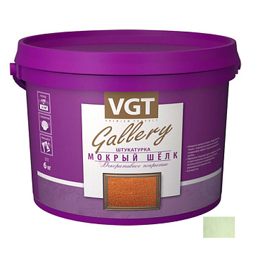 Штукатурка фактурная Мокрый шелк база серебристо-белая 6кг ВГТ