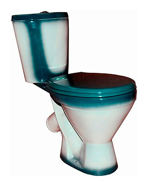 Унитаз (компакт) ROSA "ЭЛЕГАНТ" косой выпуск, слив 6литров, сиденье полипропилен (ЗЕЛЕНЫЙ)