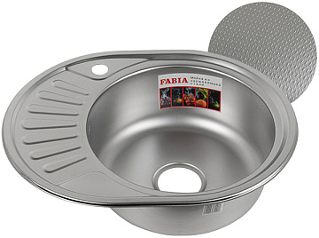 Мойка из нержавеющей стали врезная FABIA 57*45 (ПРАВАЯ) ДЕКОР толщина 0,8мм, глубина 180мм (62330DR)