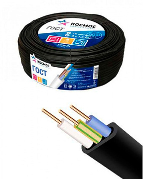 Кабель ВВГ-П 3х1.5 Ч (бухта 50м) (шт) АЛЬФАКАБЕЛЬ KOC_VVGp3x1.5_50mB