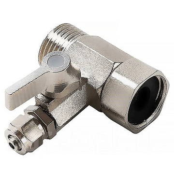 Подключение для питьевых систем к водоснабжению АКВАБРАЙТ 1/2", шланг 1/4", латунь (КБП-14-12)