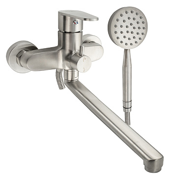 Смеситель MAGNUS для ванны длинный излив, НЕРЖАВЕЮЩАЯ СТАЛЬ марка 304 (9241)