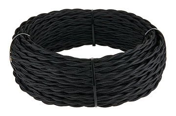 Ретро кабель витой  3х1,5  (черный)