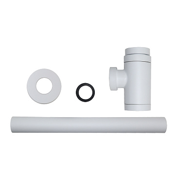 Сифон для раковины AZARIO G 1 1/4, без выпуска, цилиндр, латунь, белый (AZ-108-WHI)