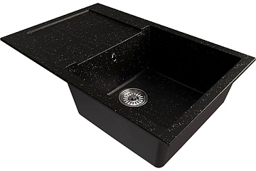 Мойка из искусственного мрамора MIXLINE ML-GM31 с крылом 770*500*190 ЧЕРНЫЙ (308)