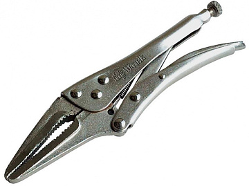 Зажим ручной с удлинен.плоск.губками,220мм, с зубьями InWork 52625