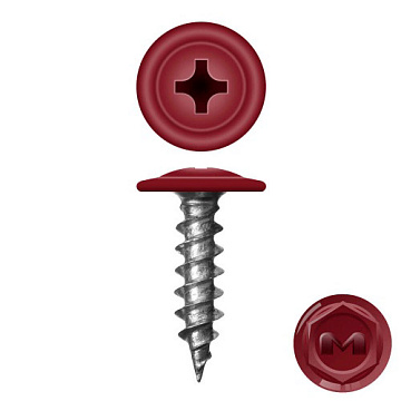 4,2х19 RAL3005 Саморез    с прессшайбой острый (1000)