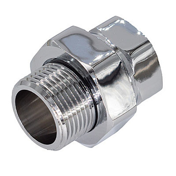 Соед. прям. г/ш 1" с накид. гайкой для п/с хром. СТМ ТЕРМО