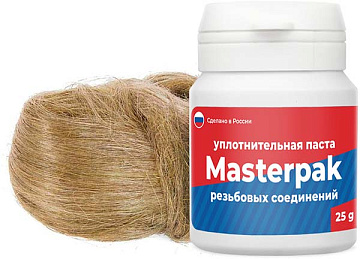 КОМПЛЕКТ УПЛОТНИТЕЛЬНЫЙ (ПАСТА 25 Г + ЛЕН)  (10/100) "MASTERFLAX H2O"
